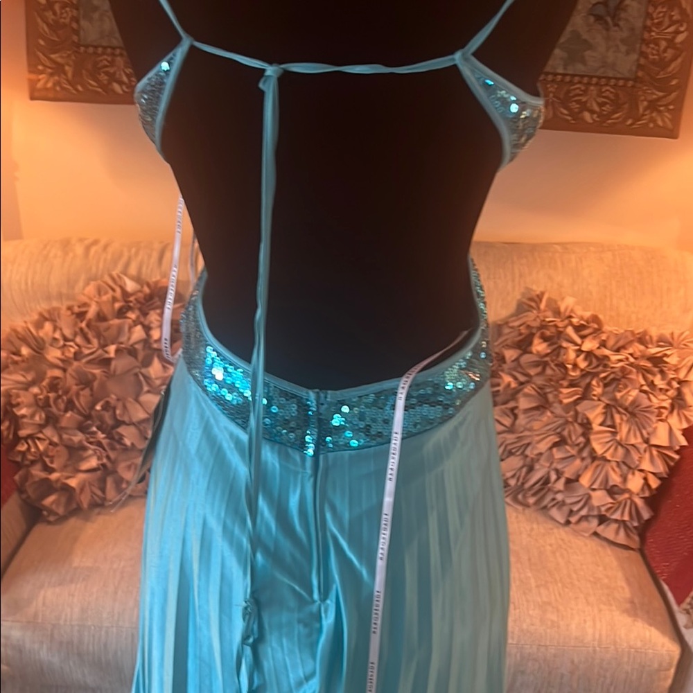 Elegant Blue Sequin Gown Nwt - Picture 6 of 6
